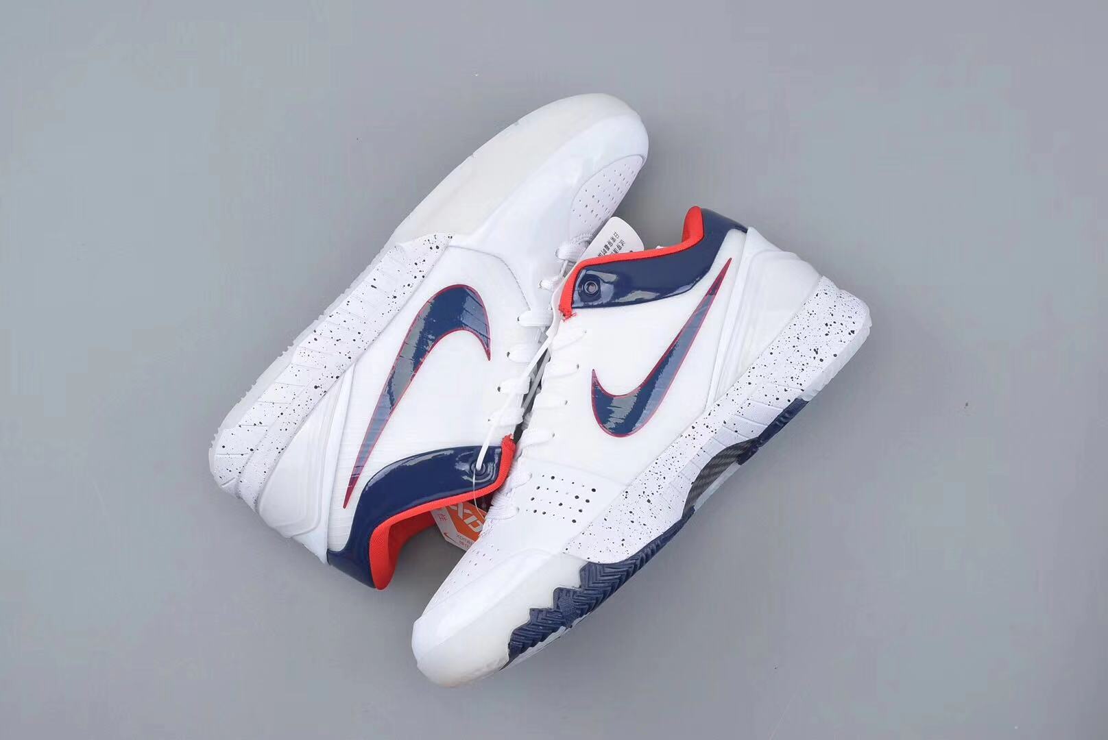 Men Nike Zoom Kobe 4 ZK4 USA White Blue Red Shoes - Click Image to Close